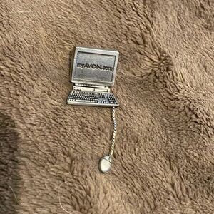 Avon Vintage Silver Computer-Themed Brooch